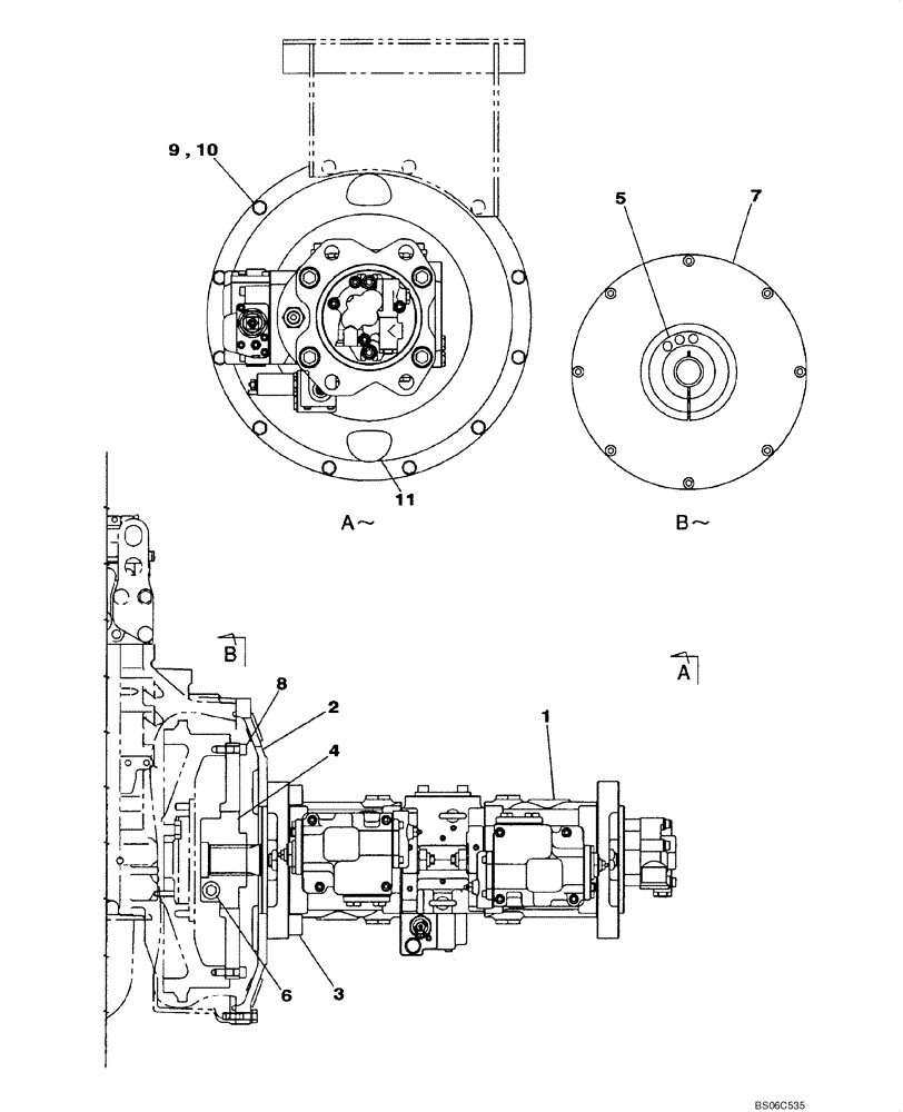 Схема запчастей Case CX330 - (08-002-00[01]) - HYDRAULIC PUMP - COUPLING (STANDARD) (08) - HYDRAULICS