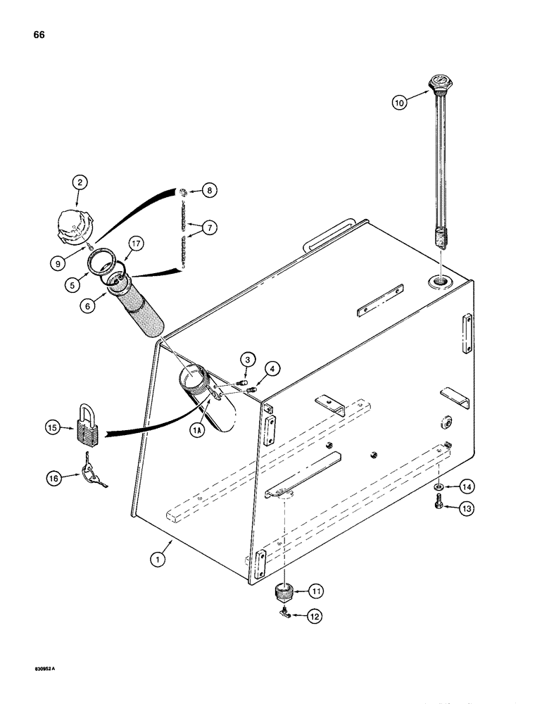 Схема запчастей Case 1150D - (066) - FUEL TANK (03) - FUEL SYSTEM