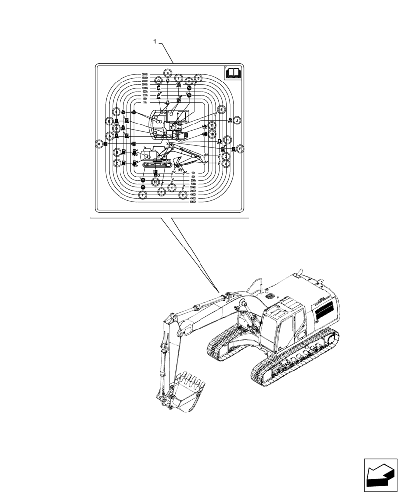 Схема запчастей Case CX130D LC - (90.108.AC[06]) - WARNING DECAL (90) - PLATFORM, CAB, BODYWORK AND DECALS