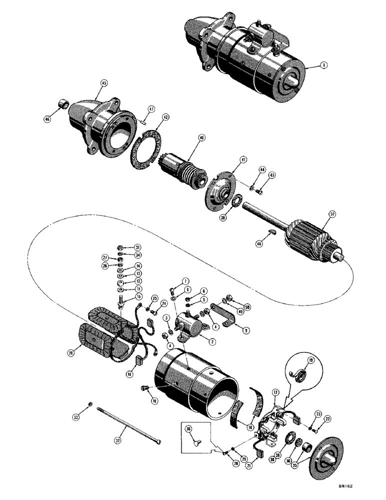 Схема запчастей Case 420C - (036) - G44888 STARTER - GAS (06) - ELECTRICAL SYSTEMS