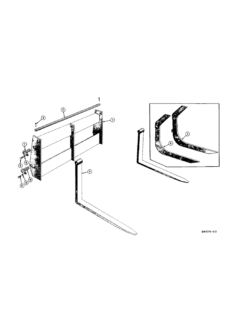 Схема запчастей Case 420C - (188[1]) - LOGGING AND PALLET FORKS (05) - UPPERSTRUCTURE CHASSIS