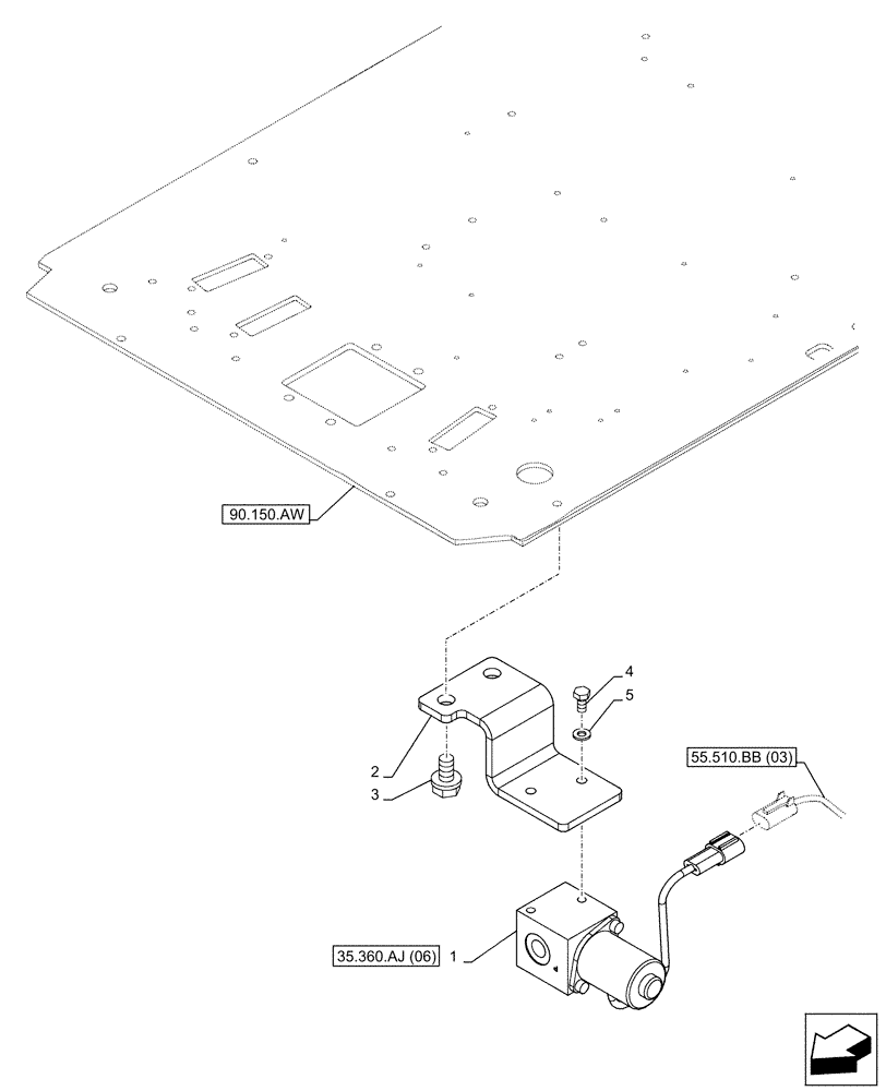 Схема запчастей Case CX130D LC - (35.360.AJ[05]) - VAR - 461871 - HAMMER, SHEARS, SOLENOID VALVE, W/ ELECTRICAL PROPORTIONAL CONTROL (35) - HYDRAULIC SYSTEMS