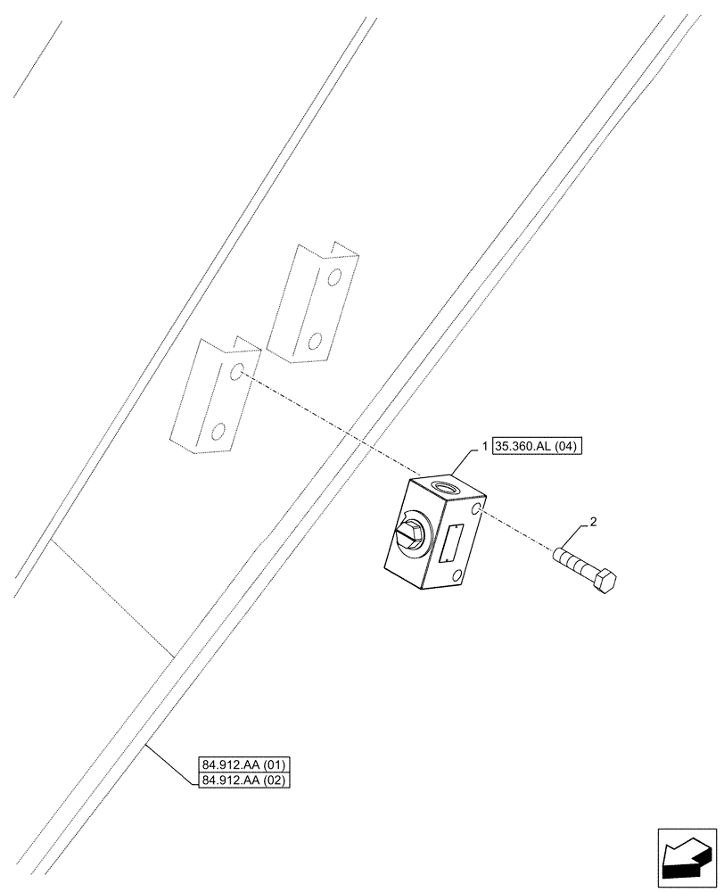 Схема запчастей Case CX160D LC - (35.360.AL[03]) - VAR - 461863 - ARM, STOP, VALVE, CLAMSHELL BUCKET, ROTATION, W/ ELECTRICAL PROPORTIONAL CONTROL (35) - HYDRAULIC SYSTEMS