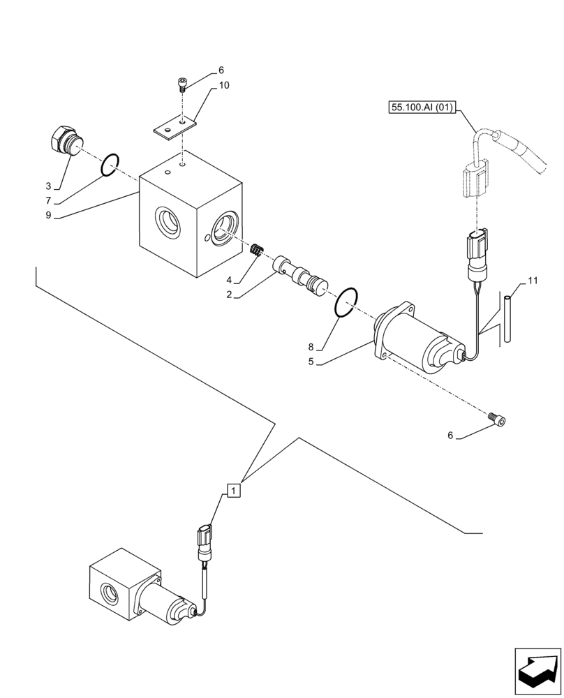 Схема запчастей Case CX160D LC - (35.352.AW[02]) - VAR - 461568 - LOCKOUT SOLENOID VALVE, COMPONENTS, FREE SWING (35) - HYDRAULIC SYSTEMS