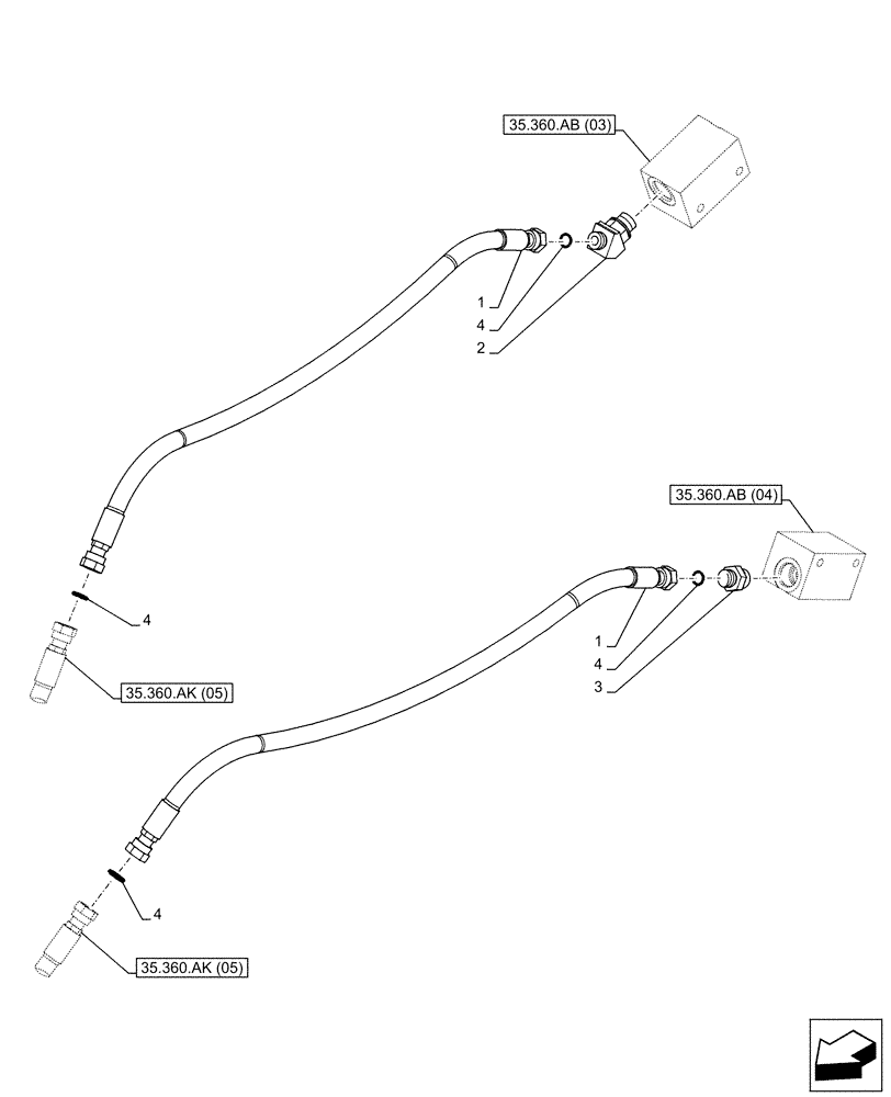 Схема запчастей Case CX130D LC - (35.360.AK[02]) - VAR - 461871 - BOOM, LINES, HAMMER, SHEARS, W/ ELECTRICAL PROPORTIONAL CONTROL (35) - HYDRAULIC SYSTEMS