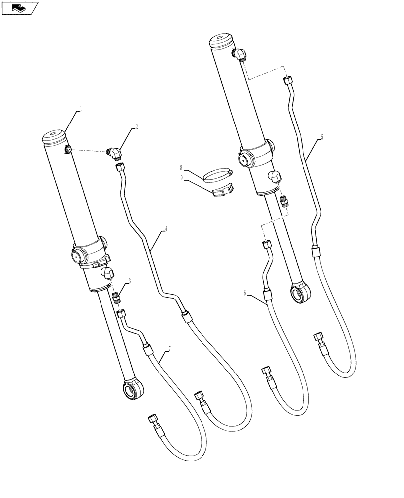 Схема запчастей Case 590SN - (35.701.13) - HYDRAULICS - LOADER DUMP (580SN, 580SN WT, 590SN) (35) - HYDRAULIC SYSTEMS