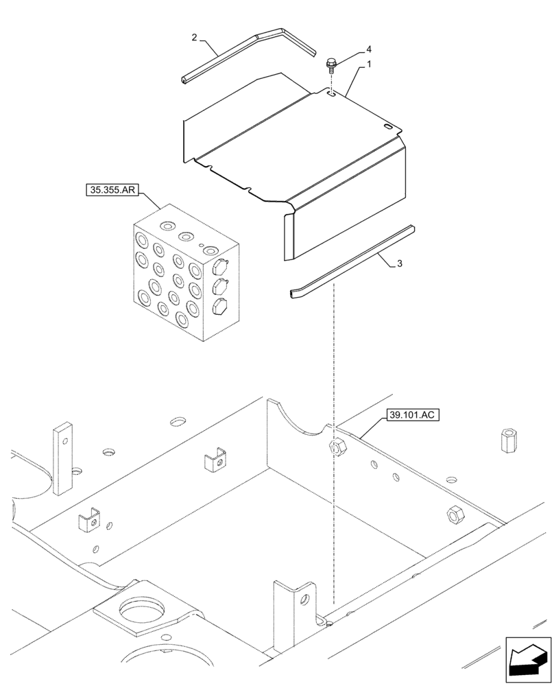 Схема запчастей Case CX130D LC - (90.105.BV[12]) - COVER, CUSHION VALVE (90) - PLATFORM, CAB, BODYWORK AND DECALS