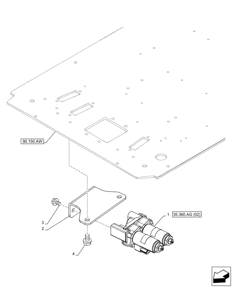 Схема запчастей Case CX160D LC - (35.360.AG[01]) - VAR - 461863 - SOLENOID VALVE, CLAMSHELL BUCKET, ROTATION, W/ ELECTRICAL PROPORTIONAL CONTROL (35) - HYDRAULIC SYSTEMS