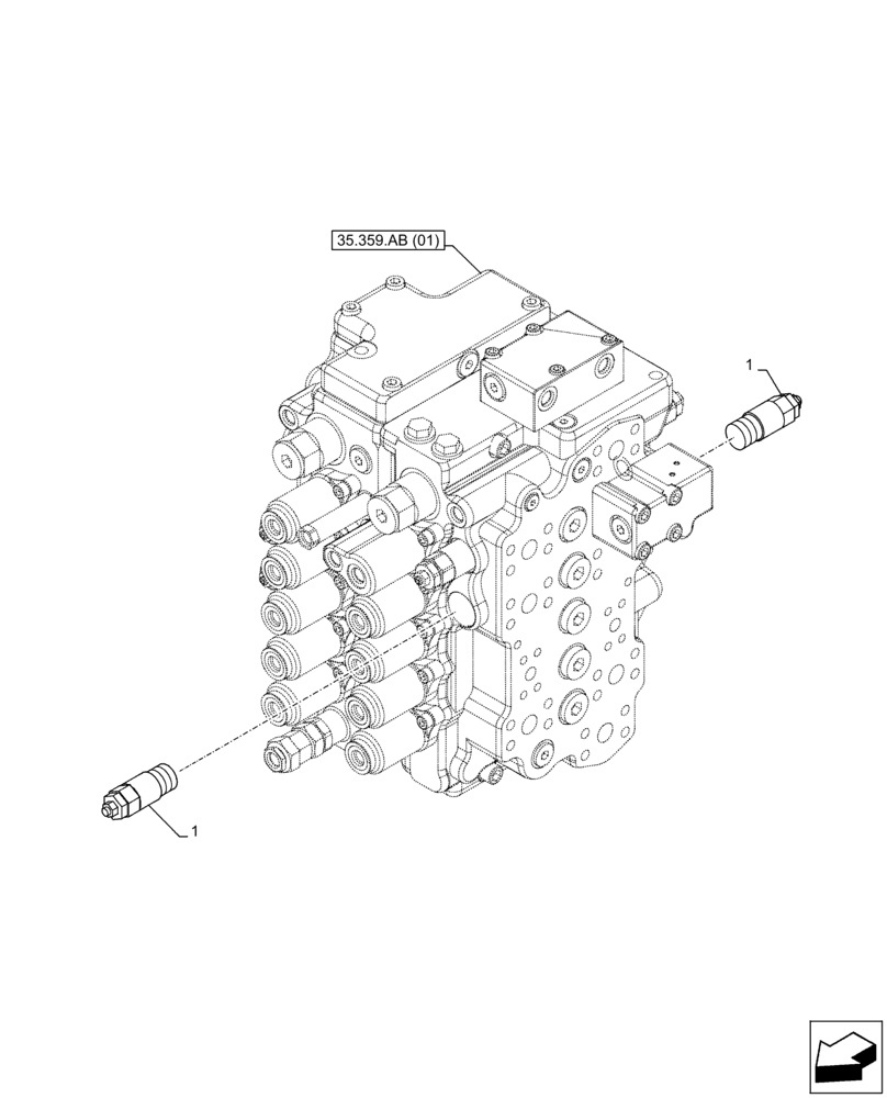Схема запчастей Case CX130D LC - (35.359.AY[02]) - VAR - 461868, 461871 - RELIEF VALVE, HAMMER CIRCUIT, HIGH FLOW, SHEARS, W/ ELECTRICAL PROPORTIONAL CONTROL (35) - HYDRAULIC SYSTEMS