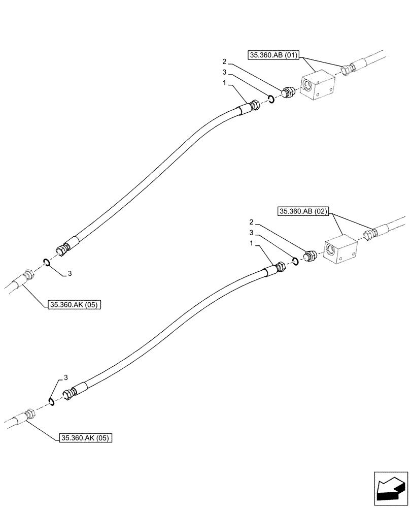 Схема запчастей Case CX160D LC - (35.360.AK[01]) - VAR - 461865 - BOOM, LINES, HAMMER CIRCUIT, W/ ELECTRICAL PROPORTIONAL CONTROL (35) - HYDRAULIC SYSTEMS