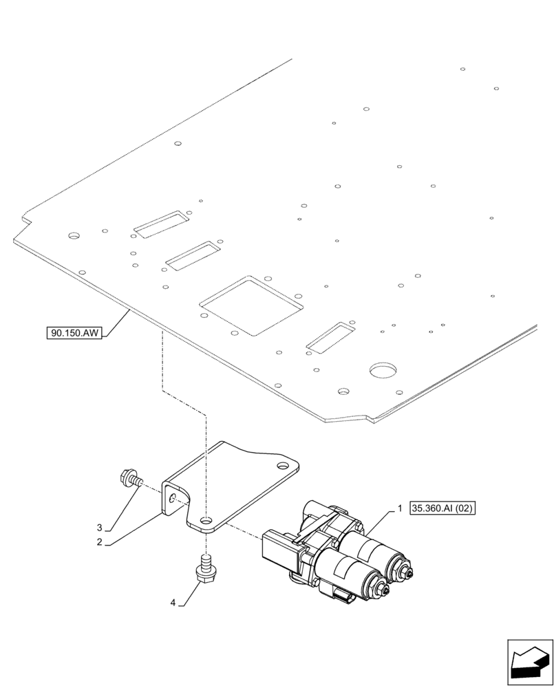 Схема запчастей Case CX130D - (35.360.AI[01]) - VAR - 461865, 461868, 461869, 461871 - SOLENOID VALVE, HAMMER CIRCUIT, HIGH FLOW, SHEARS, W/ ELECTRICAL PROPORTIONAL CONTROL (35) - HYDRAULIC SYSTEMS