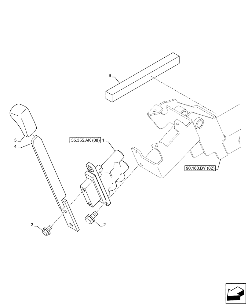 Схема запчастей Case CX130D - (35.355.AK[07]) - LEVER, BLADE (35) - HYDRAULIC SYSTEMS