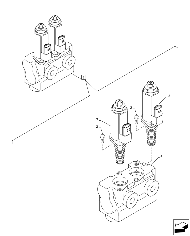Схема запчастей Case CX130D LC - (35.360.AG[02]) - VAR - 461863 - SOLENOID VALVE, CLAMSHELL BUCKET, ROTATION, W/ ELECTRICAL PROPORTIONAL CONTROL, COMPONENTS (35) - HYDRAULIC SYSTEMS