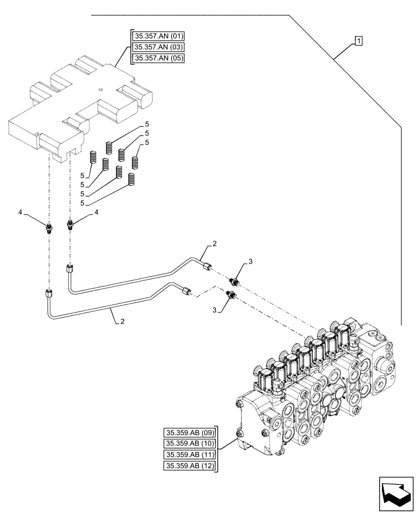 Схема запчастей Case 580SN WT - (88.100.35[44]) - DIA KIT, DIPPER OSCILLATION (88) - ACCESSORIES