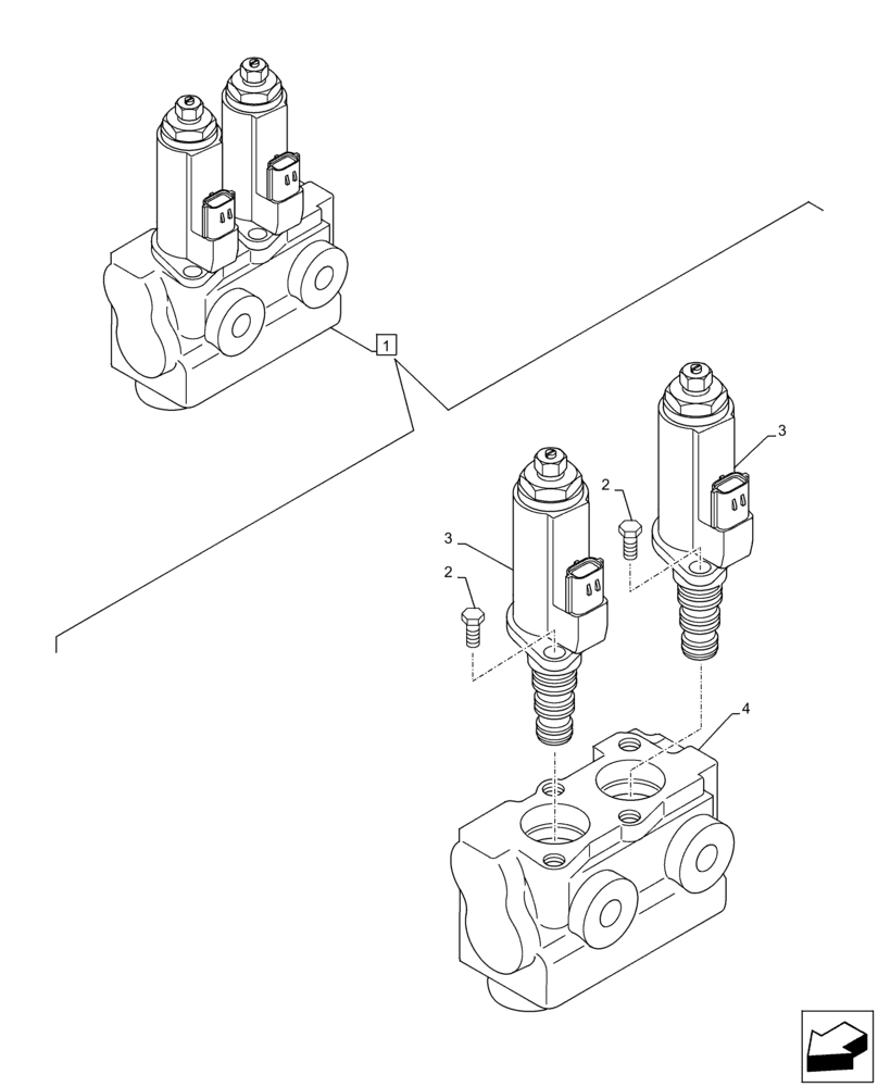 Схема запчастей Case CX160D LC - (35.360.AG[02]) - VAR - 461863 - SOLENOID VALVE, CLAMSHELL BUCKET, ROTATION, W/ ELECTRICAL PROPORTIONAL CONTROL, COMPONENTS (35) - HYDRAULIC SYSTEMS