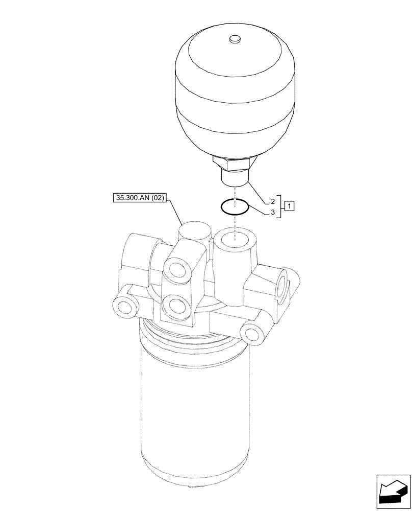 Схема запчастей Case CX130D LC - (35.357.AA) - PILOT ACCUMULATOR (35) - HYDRAULIC SYSTEMS