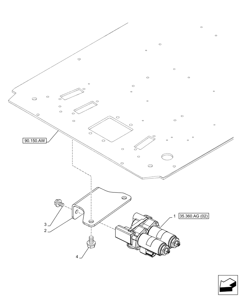 Схема запчастей Case CX130D LC - (35.360.AG[01]) - VAR - 461863 - SOLENOID VALVE, CLAMSHELL BUCKET, ROTATION, W/ ELECTRICAL PROPORTIONAL CONTROL (35) - HYDRAULIC SYSTEMS