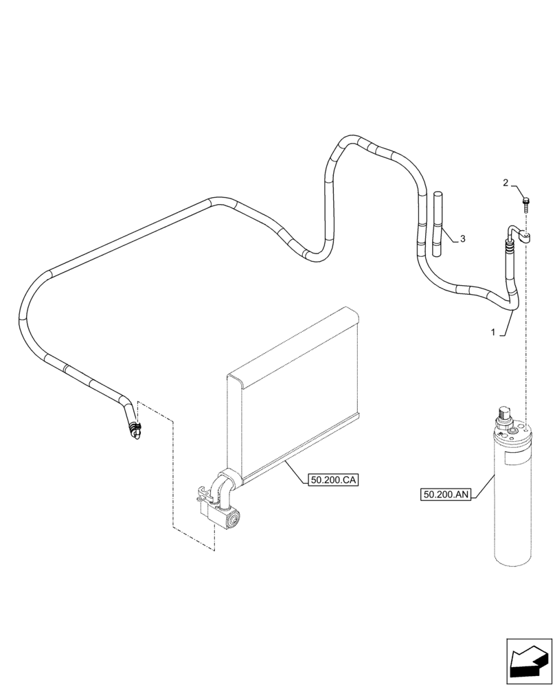 Схема запчастей Case CX160D LC - (50.200.AB[04]) - AIR CONDITIONING, LINES (50) - CAB CLIMATE CONTROL