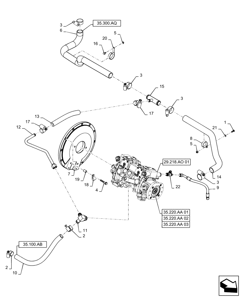 Схема запчастей Case SV300 - (29.204.AB[03]) - HYDROSTATIC PUMP, SUPPLY LINES, EH CONTROLS (SR220-SV300) (29) - HYDROSTATIC DRIVE
