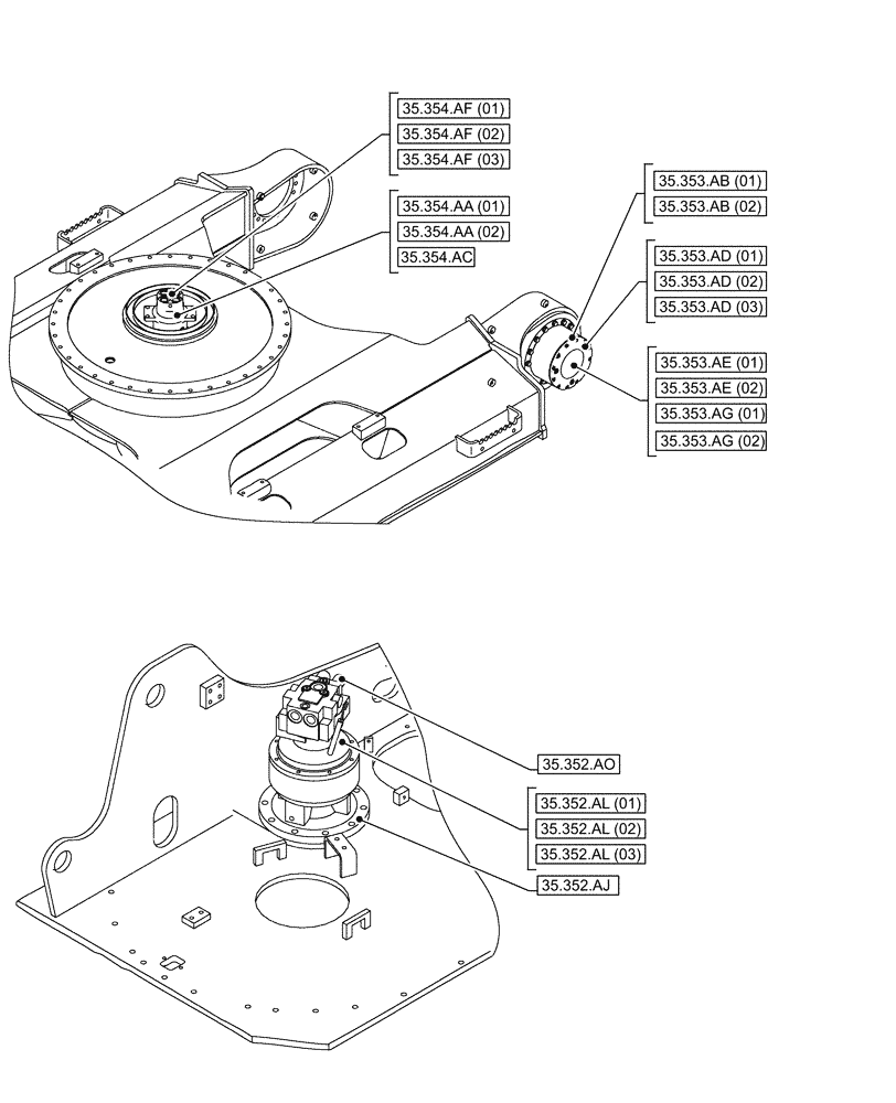 Схема запчастей Case CX130D - (35.000.00[04]) - SECTION INDEX - HYDRAULIC SYSTEMS (35) - HYDRAULIC SYSTEMS