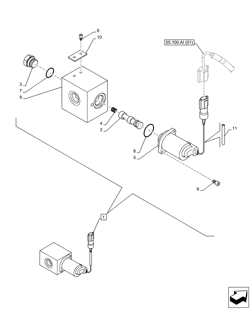Схема запчастей Case CX130D LC - (35.352.AW[02]) - VAR - 461568 - LOCKOUT SOLENOID VALVE, COMPONENTS, FREE SWING (35) - HYDRAULIC SYSTEMS