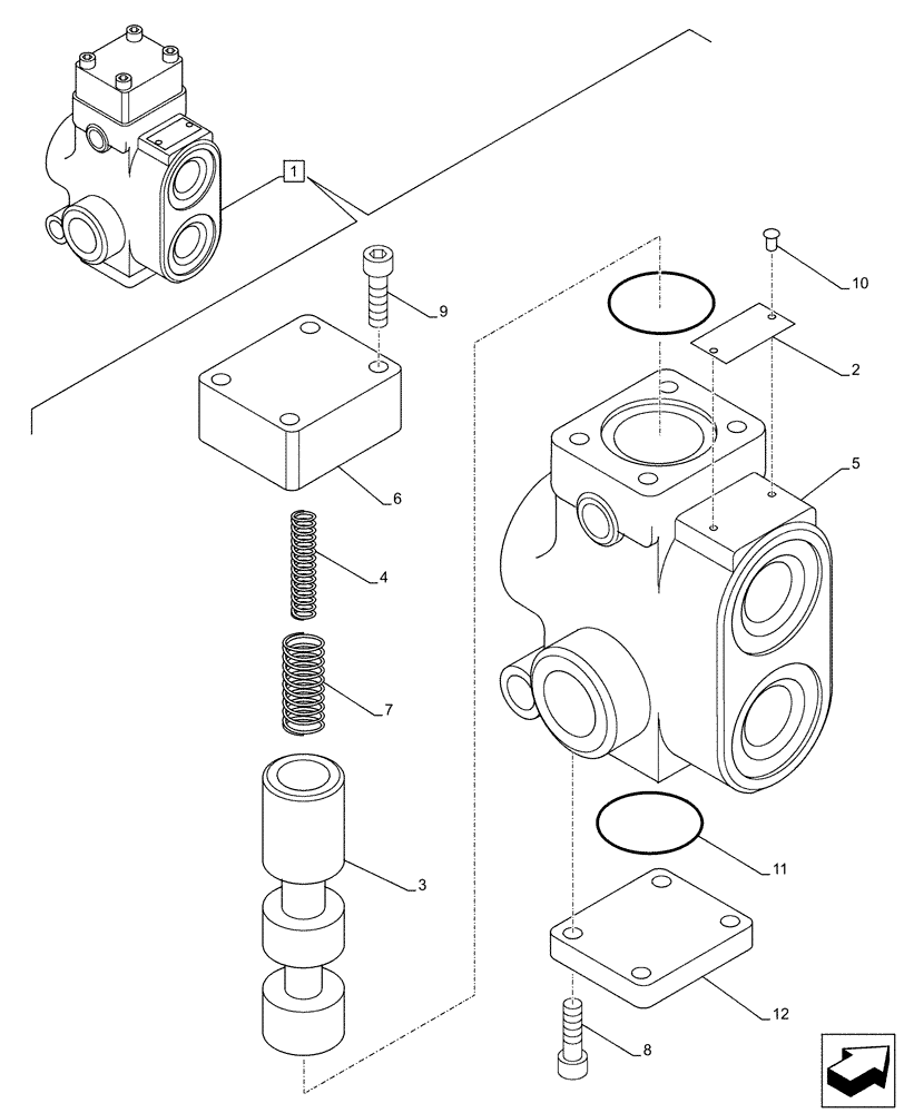 Схема запчастей Case CX160D LC - (35.360.AB[06]) - VAR - 461868, 461869 - DIRECTIONAL CONTROL VALVE, HAMMER CIRCUIT, HIGH FLOW, SHEARS, W/ ELECTRICAL PROPORTIONAL CONTROL, COMPONENTS (35) - HYDRAULIC SYSTEMS