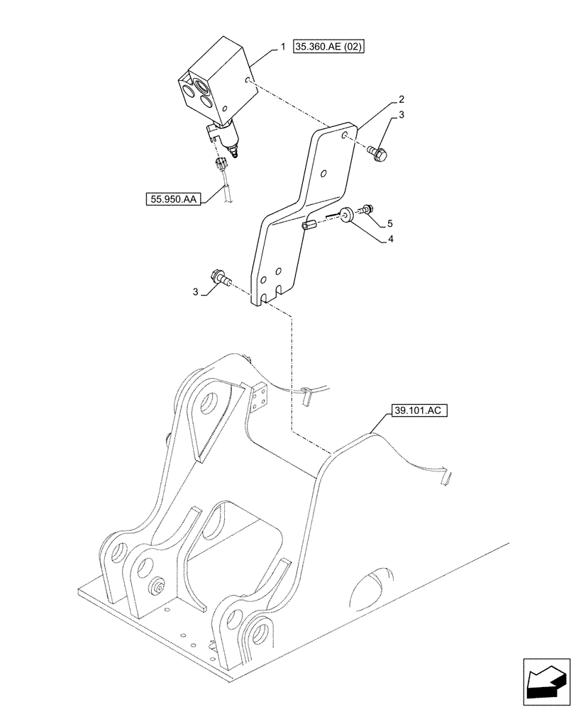 Схема запчастей Case CX160D LC - (35.360.AE[01]) - VAR - 461869 - SELECTOR VALVE, HAMMER CIRCUIT, HIGH FLOW, SHEARS, W/ ELECTRICAL PROPORTIONAL CONTROL (35) - HYDRAULIC SYSTEMS