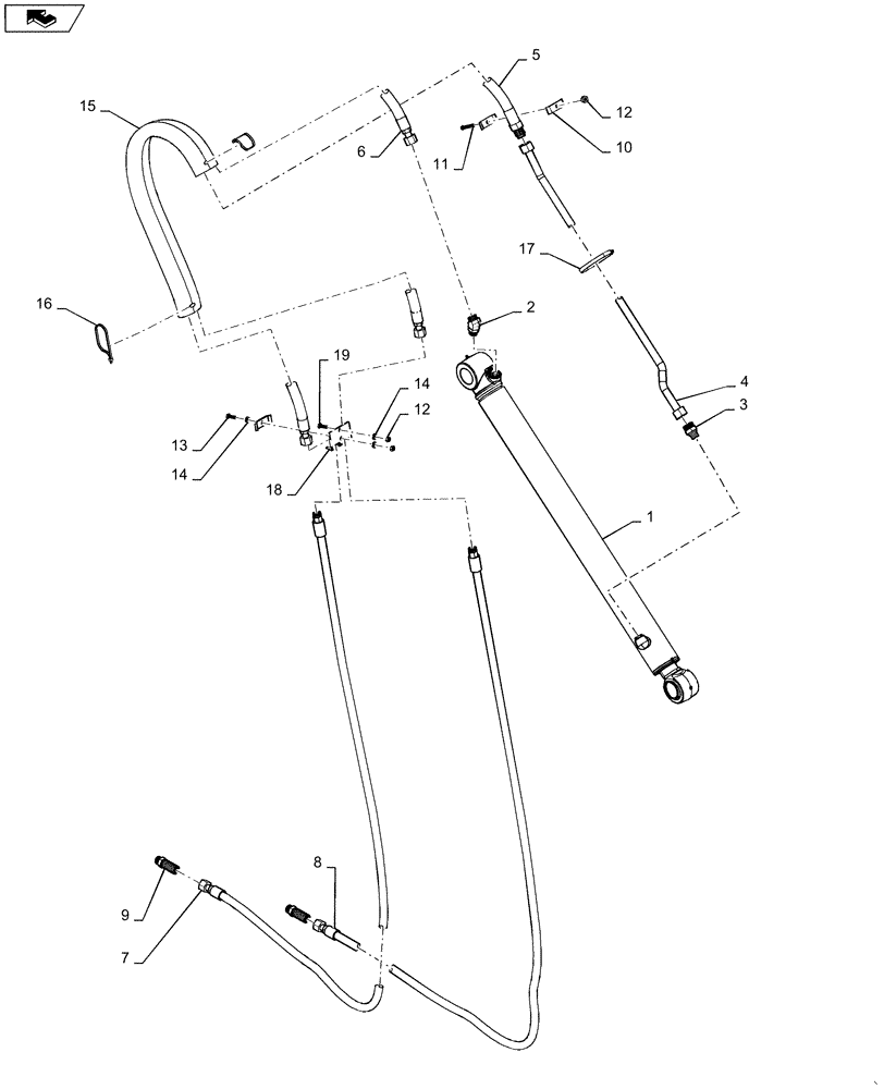 Схема запчастей Case 590SN - (35.740.02[02]) - HYDRAULICS - BACKHOE STANDARD DIPPER (590SN) (35) - HYDRAULIC SYSTEMS
