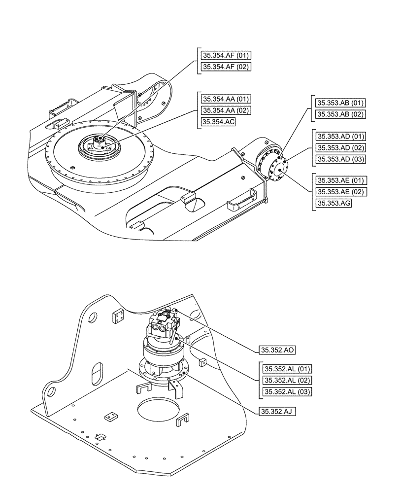 Схема запчастей Case CX160D LC - (00.000.35[04]) - PICTORIAL INDEX - HYDRAULIC SYSTEMS (00) - GENERAL & PICTORIAL INDEX