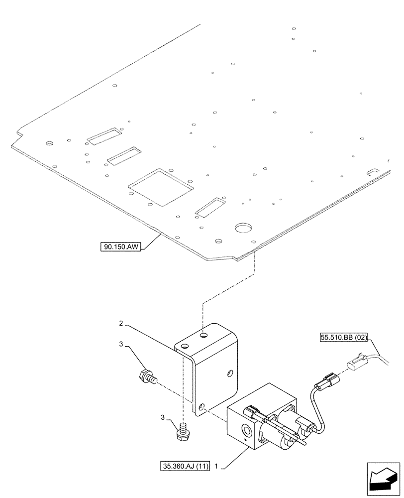 Схема запчастей Case CX160D LC - (35.360.AJ[10]) - VAR - 461868, 461869 - SOLENOID VALVE, HAMMER CIRCUIT, SHEARS, HIGH FLOW, W/ ELECTRICAL PROPORTIONAL CONTROL (35) - HYDRAULIC SYSTEMS