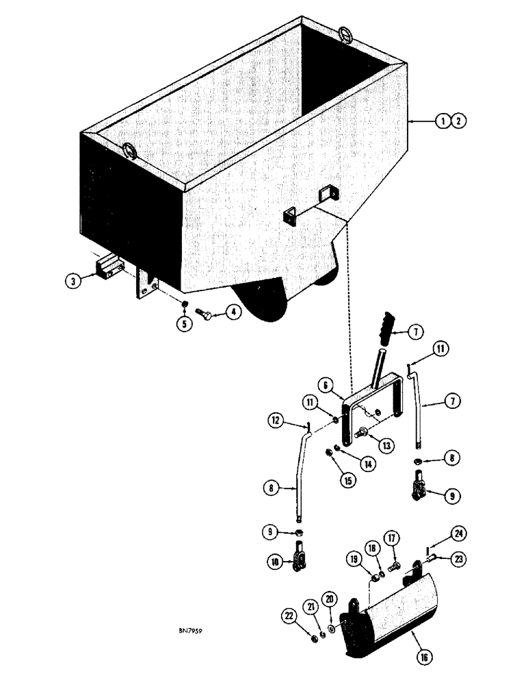 Схема запчастей Case 440 - (68) - CEMENT BUCKET ATTACHMENT 