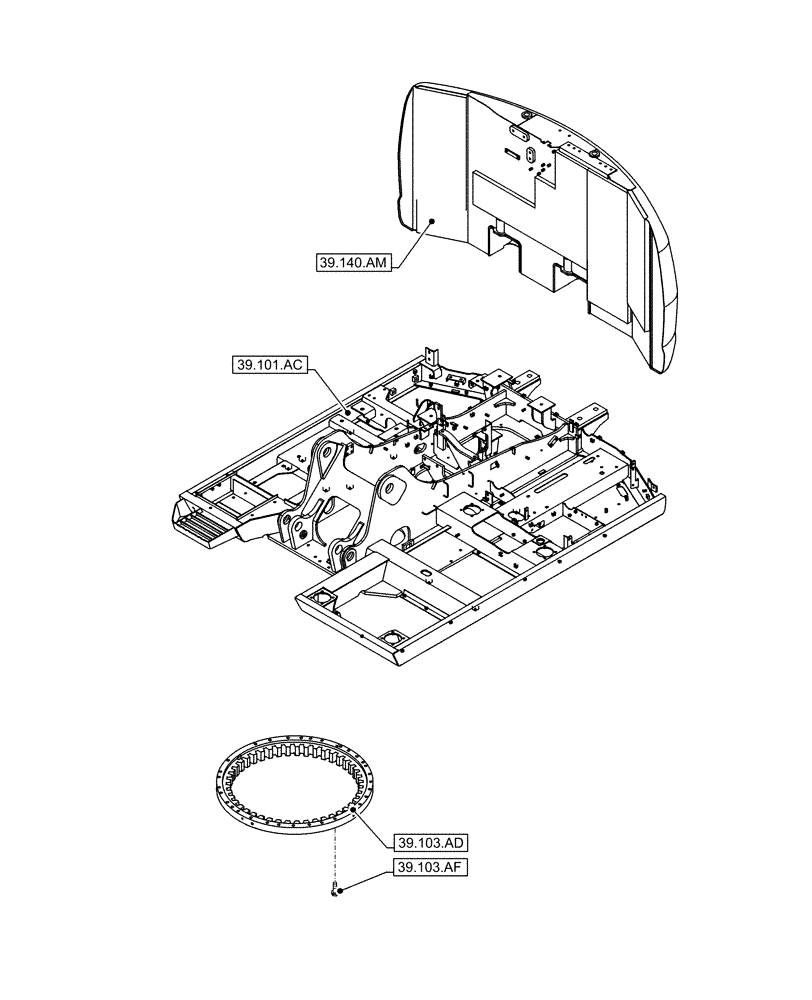 Схема запчастей Case CX130D - (00.000.39) - PICTORIAL INDEX - FRAMES AND BALLASTING (00) - GENERAL & PICTORIAL INDEX