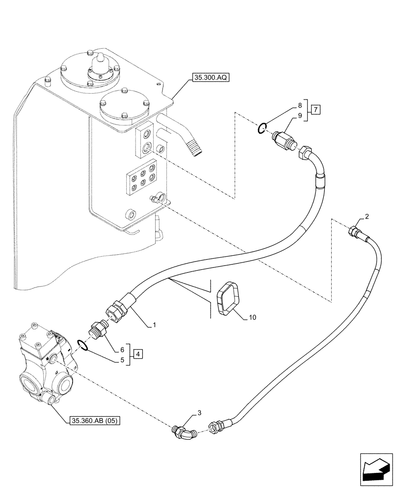 Схема запчастей Case CX130D LC - (35.360.AB[11]) - VAR - 461869 - HAMMER CIRCUIT, LINES, HIGH FLOW, SHEARS, W/ ELECTRICAL PROPORTIONAL CONTROL (35) - HYDRAULIC SYSTEMS