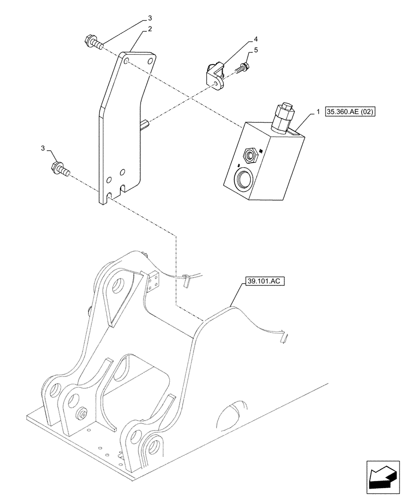 Схема запчастей Case CX130D LC - (35.360.AE[01]) - VAR - 461868 - SELECTOR VALVE, HAMMER CIRCUIT, HIGH FLOW, W/ ELECTRICAL PROPORTIONAL CONTROL (35) - HYDRAULIC SYSTEMS