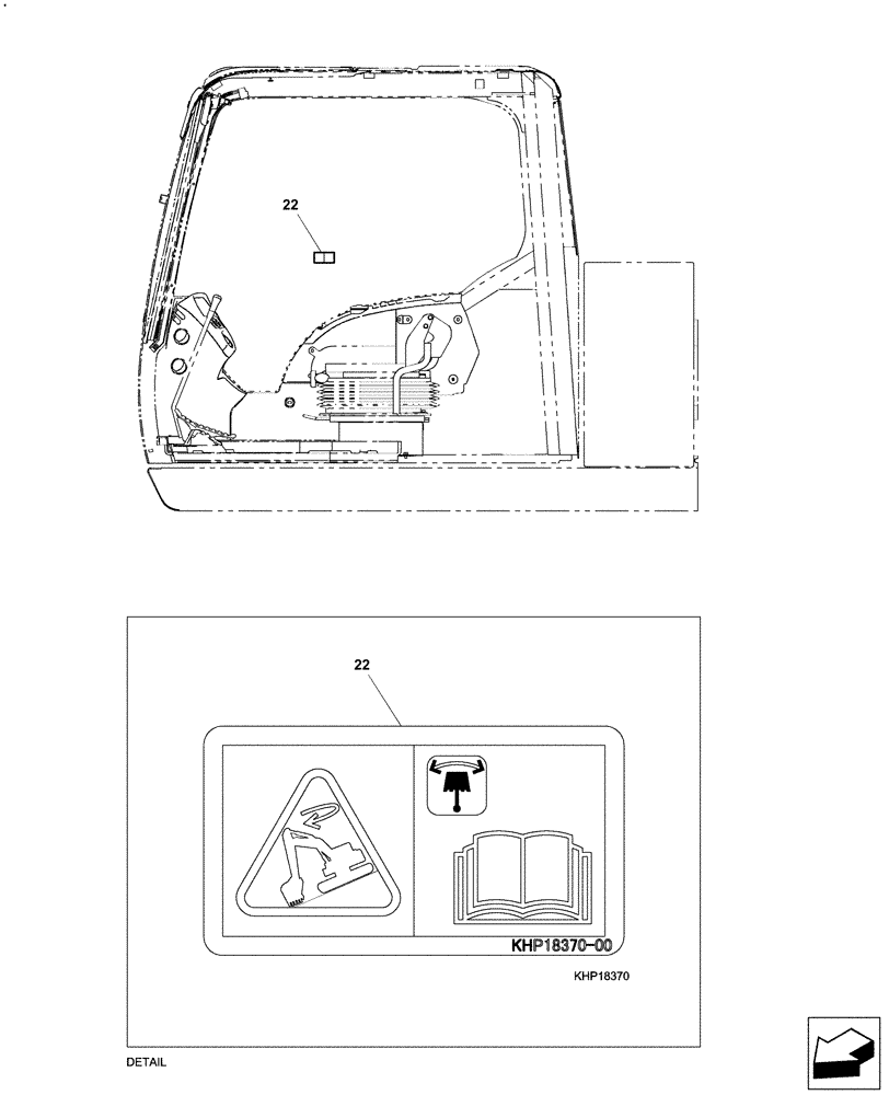 Схема запчастей Case CX130C - (90.108.AC) - WARNING DECAL, FREE SWING (90) - PLATFORM, CAB, BODYWORK AND DECALS