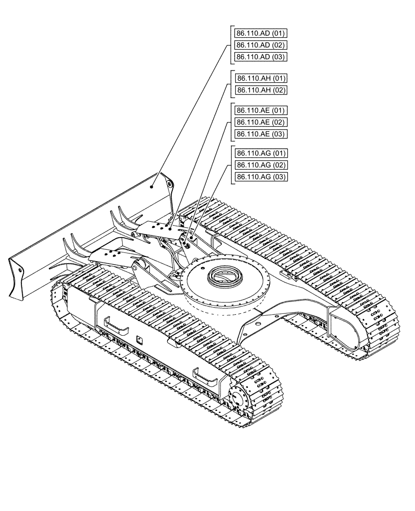 Схема запчастей Case CX130D - (86.000.00) - SECTION INDEX - DOZER (86) - DOZER