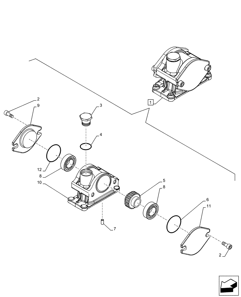 Схема запчастей Case CX130D - (35.106.AN[02]) - HYDRAULIC PUMP, PTO, COMPONENTS (35) - HYDRAULIC SYSTEMS