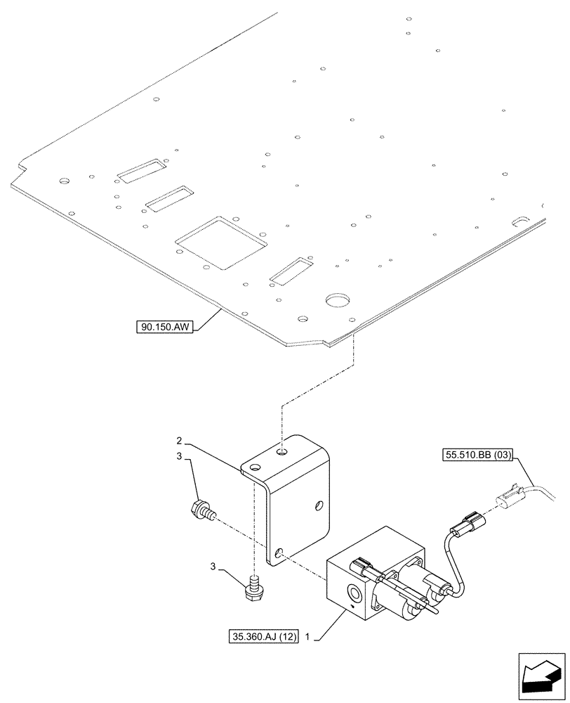 Схема запчастей Case CX130D LC - (35.360.AJ[11]) - VAR - 461868, 461869 - SOLENOID VALVE, HAMMER CIRCUIT, HIGH FLOW, SHEARS, W/ ELECTRICAL PROPORTIONAL CONTROL (35) - HYDRAULIC SYSTEMS