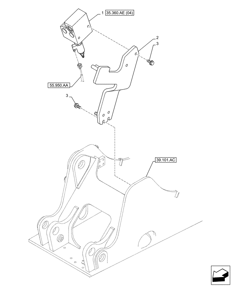 Схема запчастей Case CX130D LC - (35.360.AE[03]) - VAR - 461869 - SELECTOR VALVE, HAMMER CIRCUIT, HIGH FLOW, SHEARS, W/ ELECTRICAL PROPORTIONAL CONTROL (35) - HYDRAULIC SYSTEMS