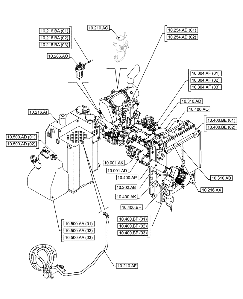 Схема запчастей Case CX130D - (10.000.00) - SECTION INDEX - ENGINE (10) - ENGINE