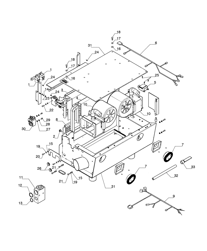 Схема запчастей Case 845B - (09-52[02]) - CAB, EVAPORATOR BOX (13) - CHASSIS/ATTACHMENTS