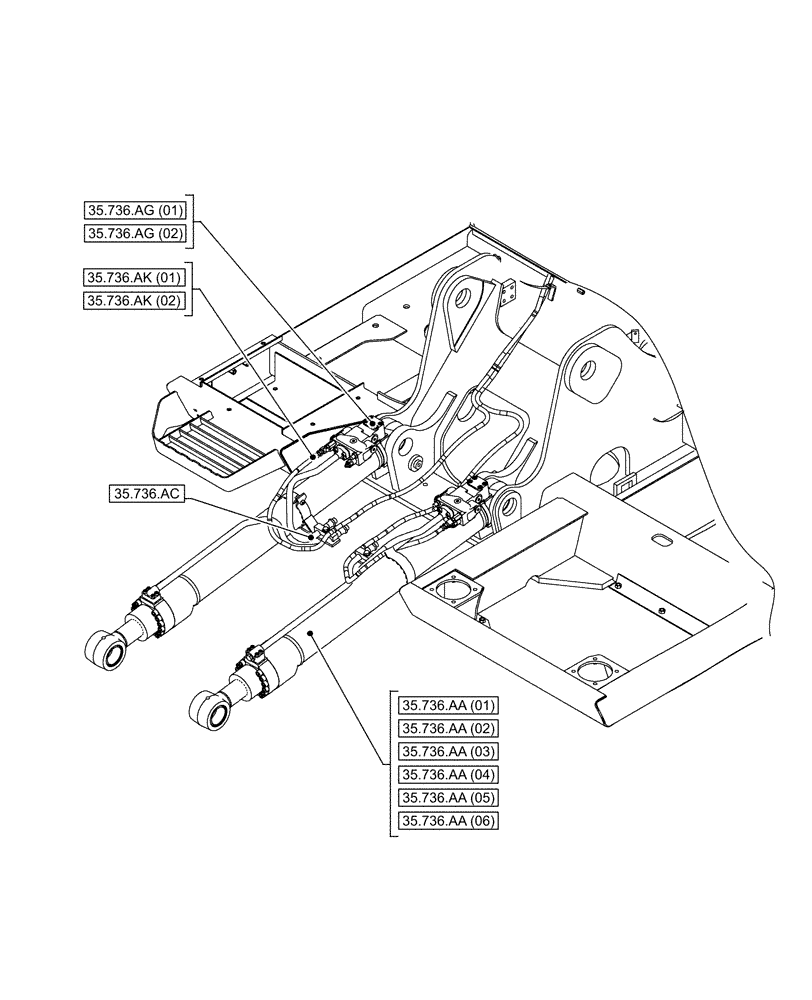 Схема запчастей Case CX160D LC - (35.000.00[05]) - SECTION INDEX - HYDRAULIC SYSTEMS (35) - HYDRAULIC SYSTEMS