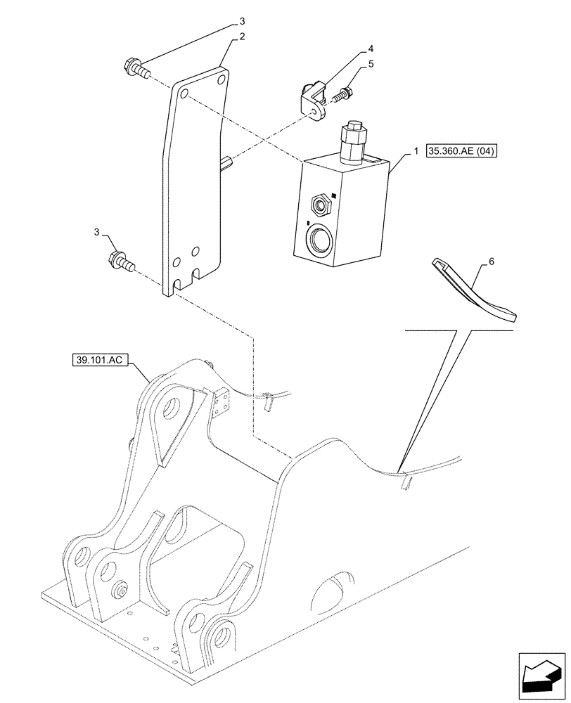 Схема запчастей Case CX160D LC - (35.360.AE[03]) - VAR - 461868 - SELECTOR VALVE, HAMMER CIRCUIT, HIGH FLOW, W/ ELECTRICAL PROPORTIONAL CONTROL (35) - HYDRAULIC SYSTEMS