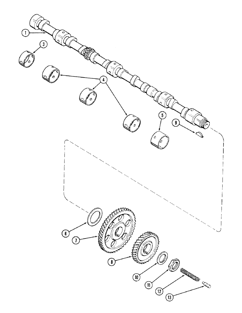 Схема запчастей Case 1187 - (040) - CAMSHAFT, 504BDT DIESEL ENGINE (01) - ENGINE