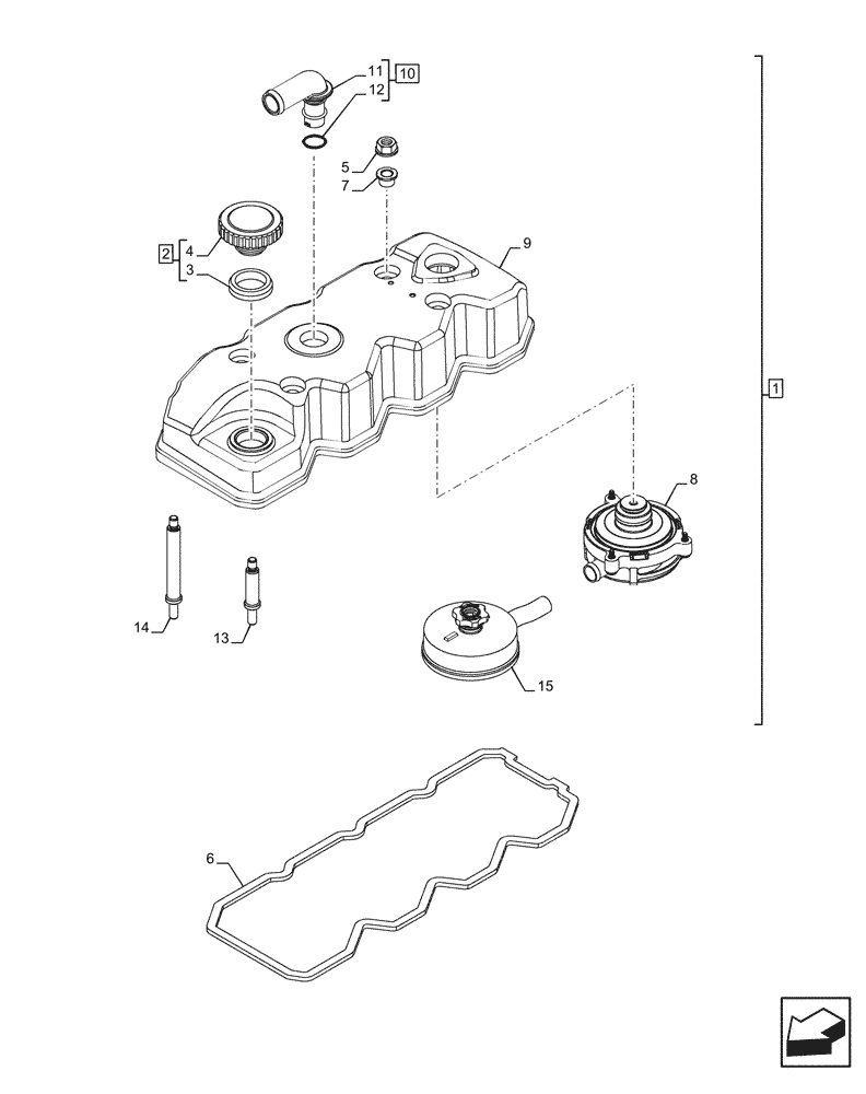 Схема запчастей Case F4DFE613M B003 - (10.101.AB[01]) - CYLINDER HEAD, COVER, UP TO SERIAL NUMBER 1462087 (10) - ENGINE