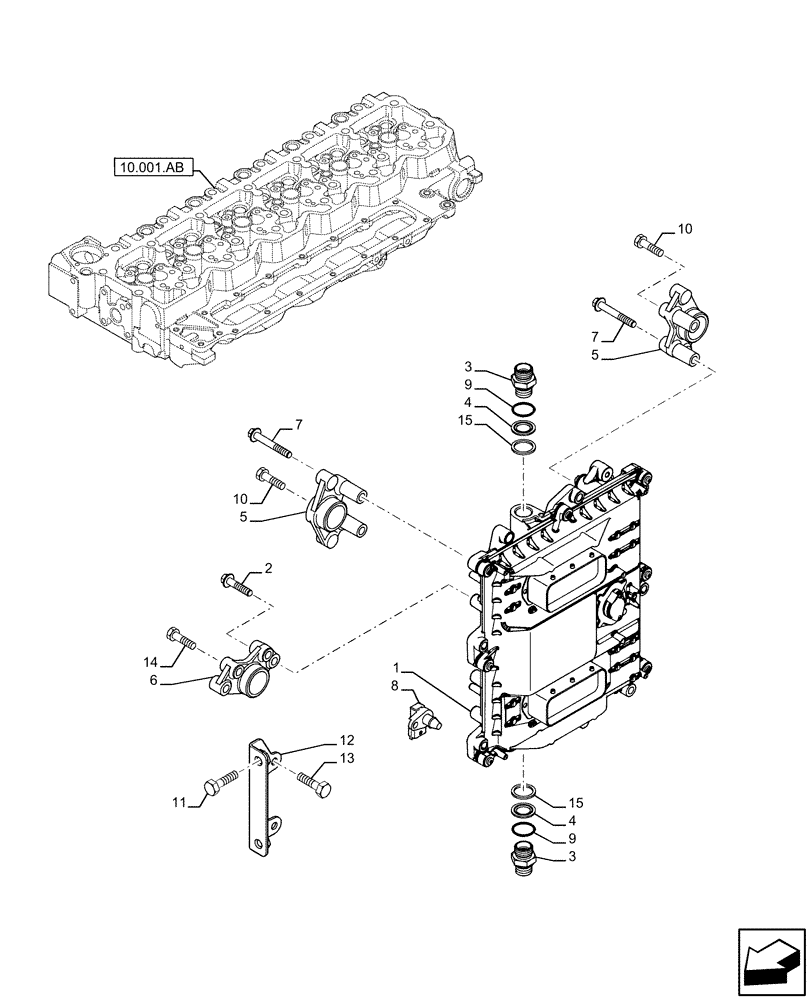 Схема запчастей Case F4HFE613D B007 - (55.015.AA) - CONTROL UNIT, ENGINE (55) - ELECTRICAL SYSTEMS
