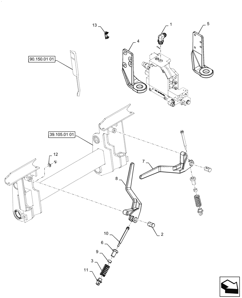 Схема запчастей Case TR270 - (82.300.AC[01]) - MANUAL COUPLER (SR200 - SV250, TR270) (82) - FRONT LOADER & BUCKET
