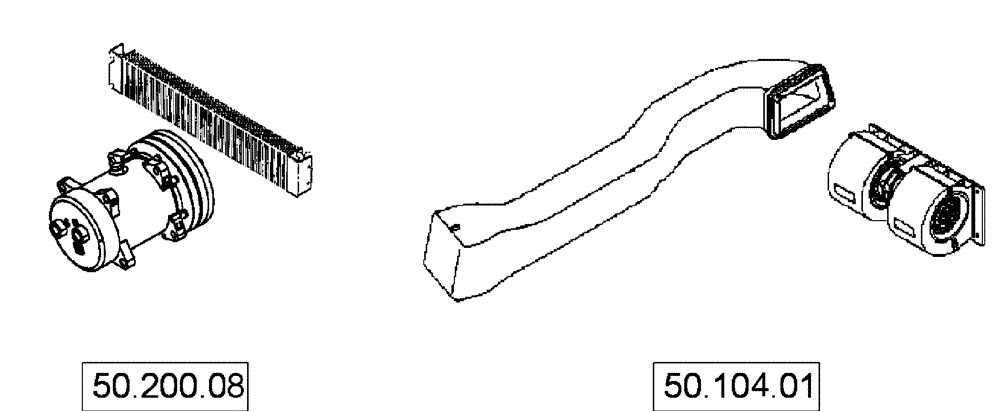Схема запчастей Case 580SN WT - (00.000.50) - PICTORIAL INDEX - CAB CLIMATE CONTROL (00) - GENERAL & PICTORIAL INDEX