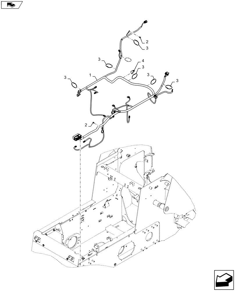 Схема запчастей Case TV380 - (55.101.AC[01]) - CHASSIS OPTIONS HARNESS, MECH LG (SR220 - SV300, TR320, TV380) (55) - ELECTRICAL SYSTEMS