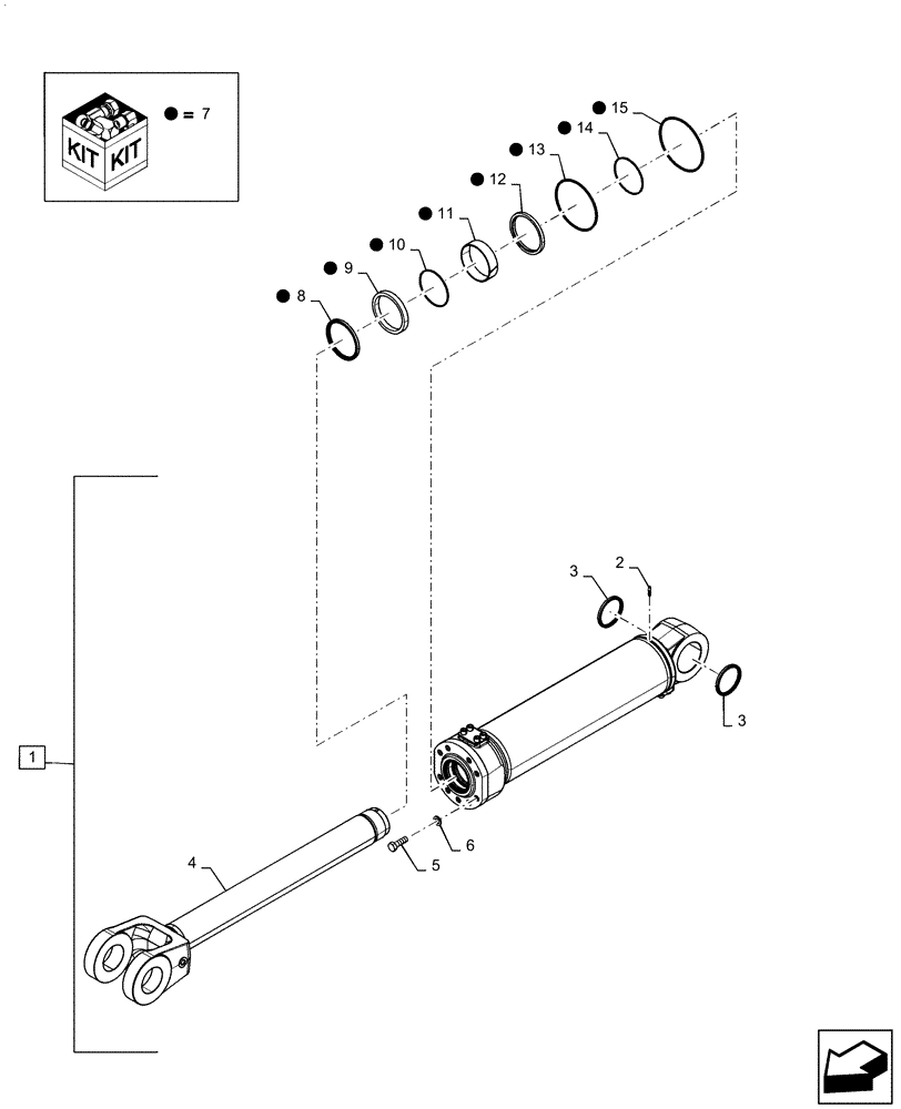 Схема запчастей Case 1021G - (35.100.020[01]) - LIFT CYLINDER XR/LR (35) - HYDRAULIC SYSTEMS